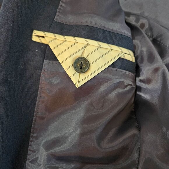 J. Crew Blazer Size 8 Navy Schoolboy Front Pockets, 2 Button Cotton Preppy - Picture 4 of 13